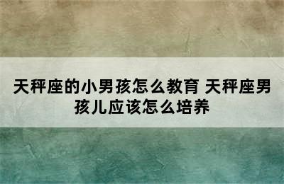 天秤座的小男孩怎么教育 天秤座男孩儿应该怎么培养